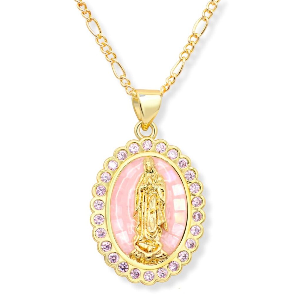 18K Gold Plated Virgin Mary Necklace - Mother Mary Necklace  Virgin Mary Pendant